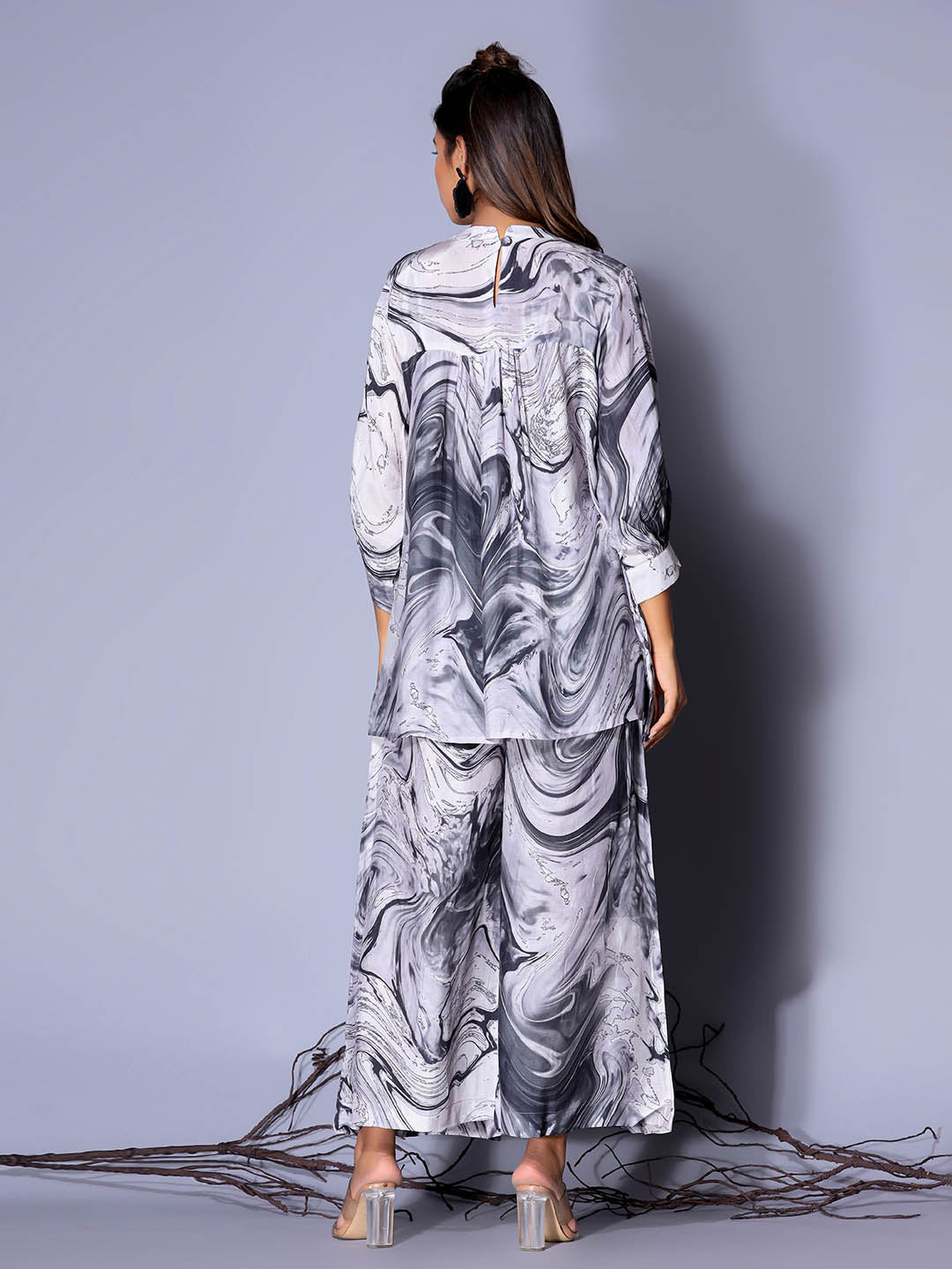 Floral Printed Muslin Kurta With Palazzo