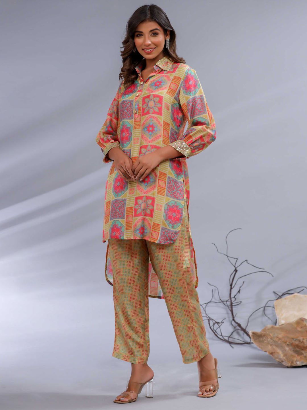 Printed Muslin Kurta Set