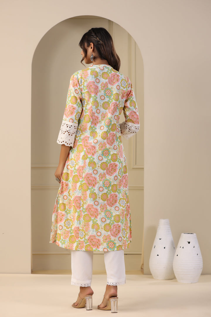 Floral Printed Cotton Kurta