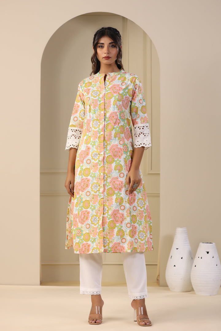 Floral Printed Cotton Kurta
