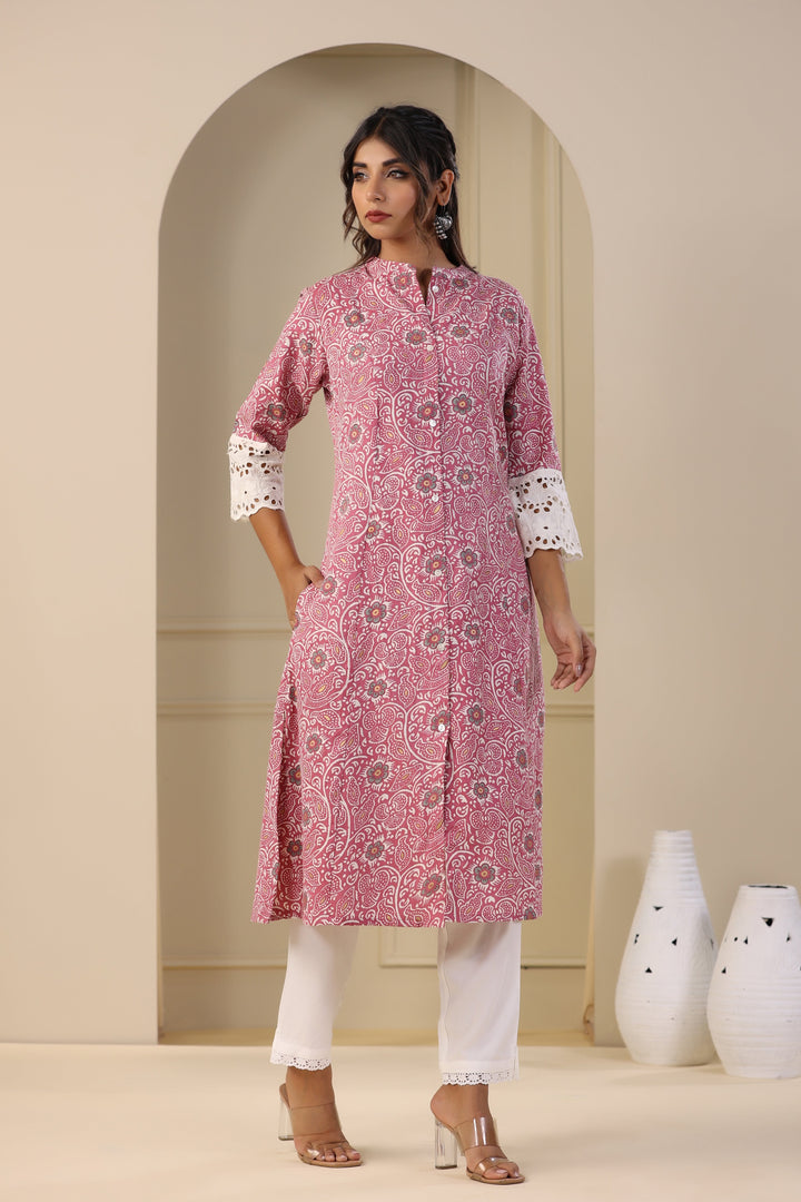 Floral Printed Cotton Kurta