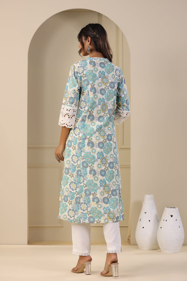 Floral Printed Cotton Kurta