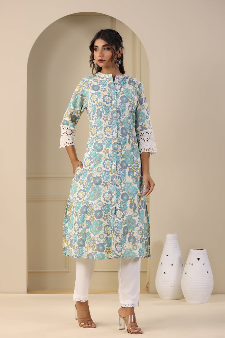 Floral Printed Cotton Kurta