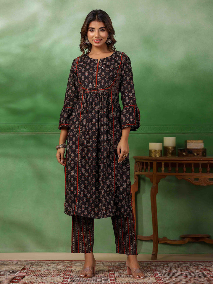 Floral Printed Kurta With Pants &amp; Dupatta