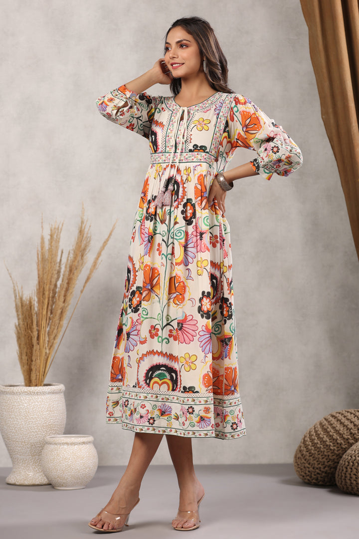 Floral Printed Cotton Dress