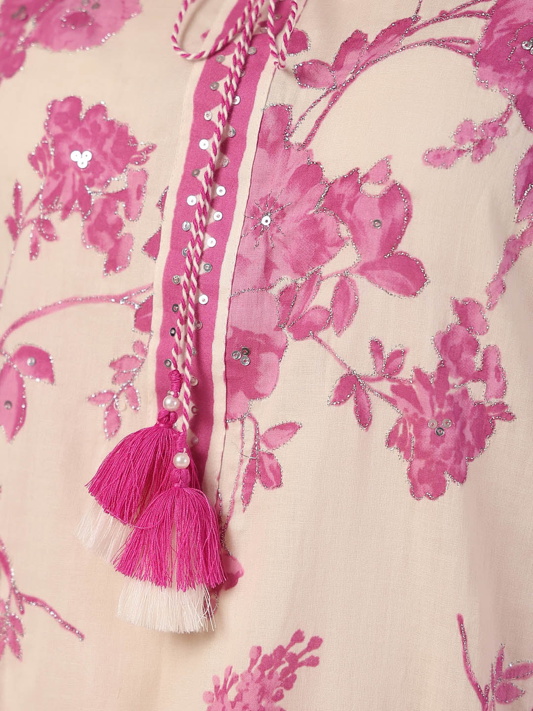 Floral Printed Cotton Kurta With Pants