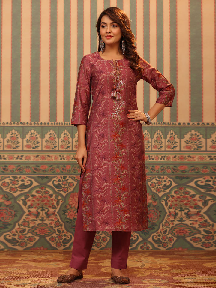 Printed Muslin Kurta With Pants