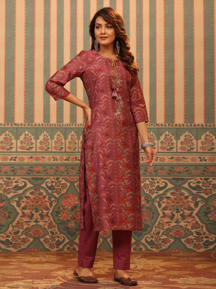 Printed Muslin Kurta With Pants
