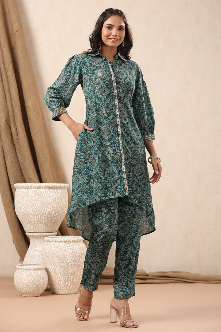 Bandhani Printed Crepe Kurti With Pants