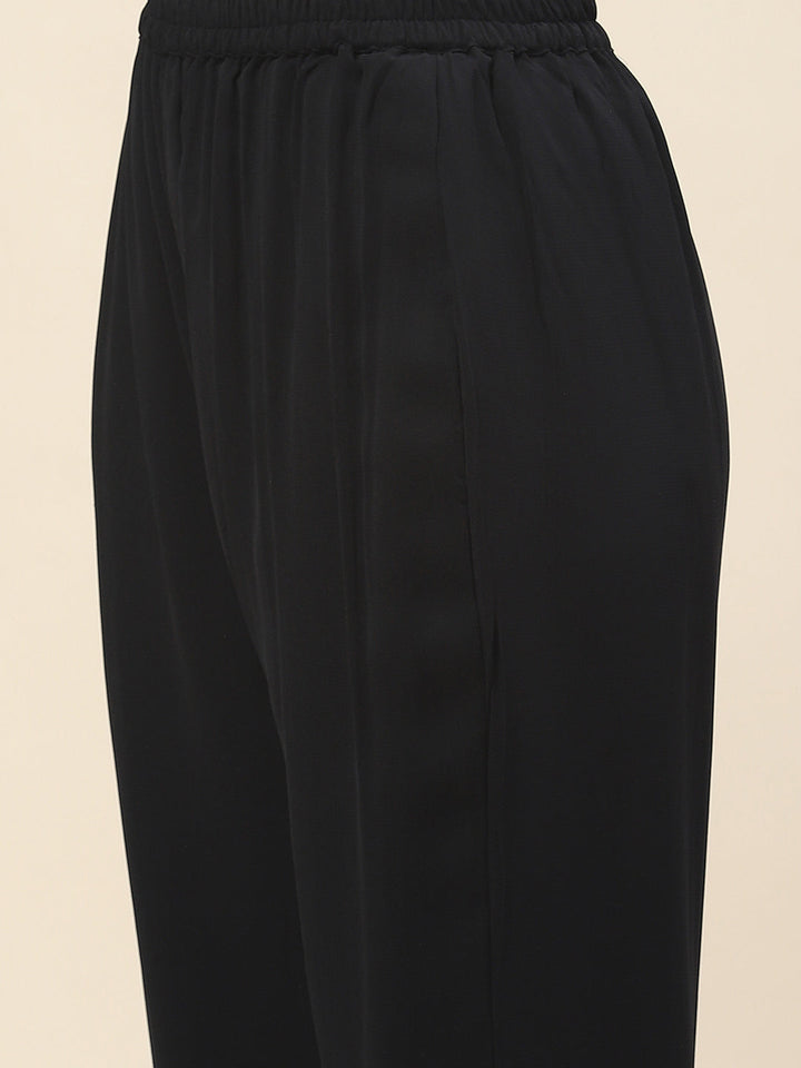 Neck Embroidered Georgette Kurta With Pants