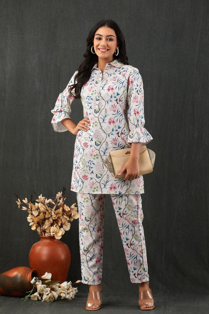 Printed Cotton Kurti With Pants