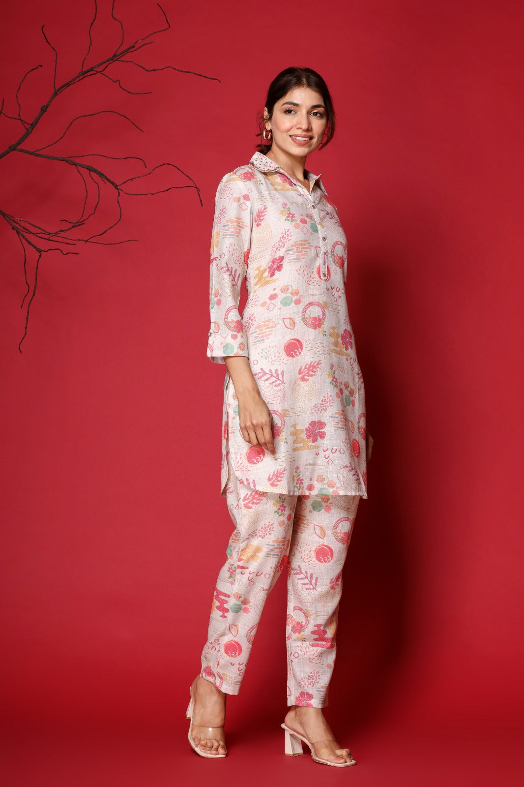 Printed Cotton Kurti With Pants