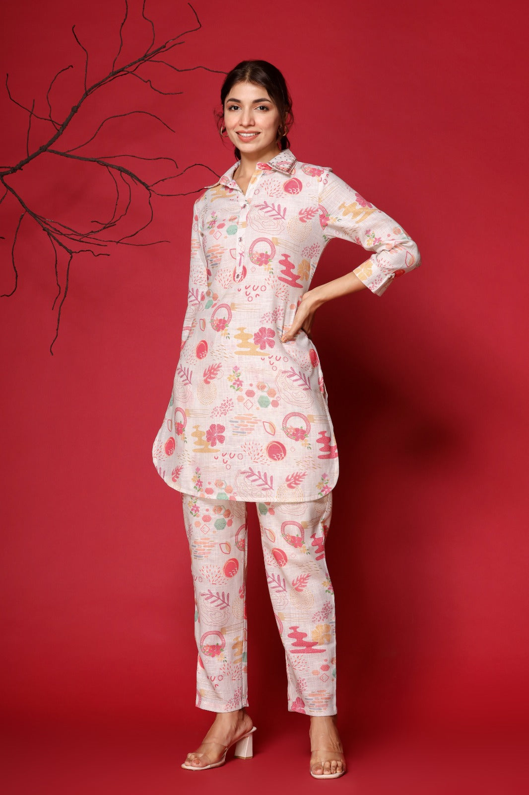 Printed Cotton Kurti With Pants
