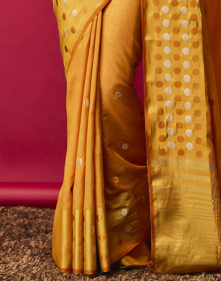 Mustard Art Handloom Woven Saree