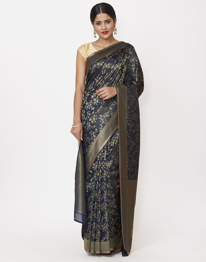 Peacock Blue Banarasi Woven Saree