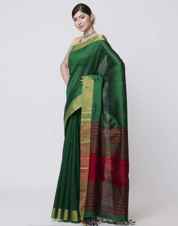 Green Handloom Woven Saree