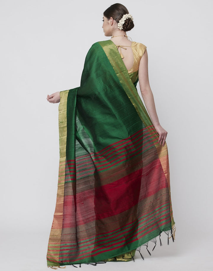Green Handloom Woven Saree
