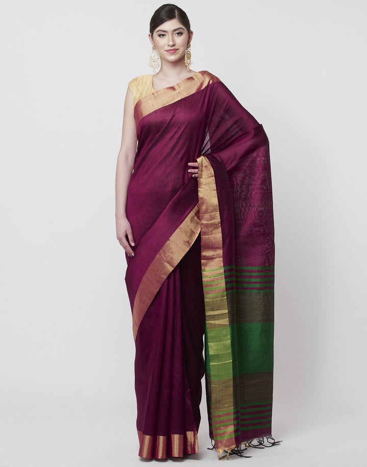 Green Handloom Woven Saree