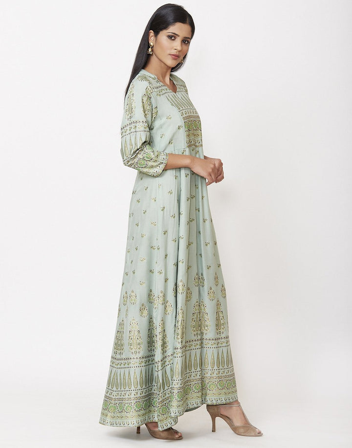 MBZ Meena Bazaar-Green Cotton Kurti-FLO-39002-KUR-COT