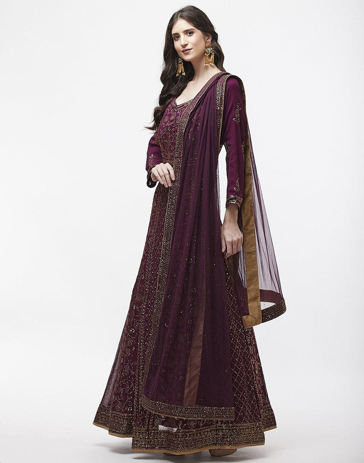 MBZ Meena Bazaar-Navy Blue Art Georgette Salwar Kameez