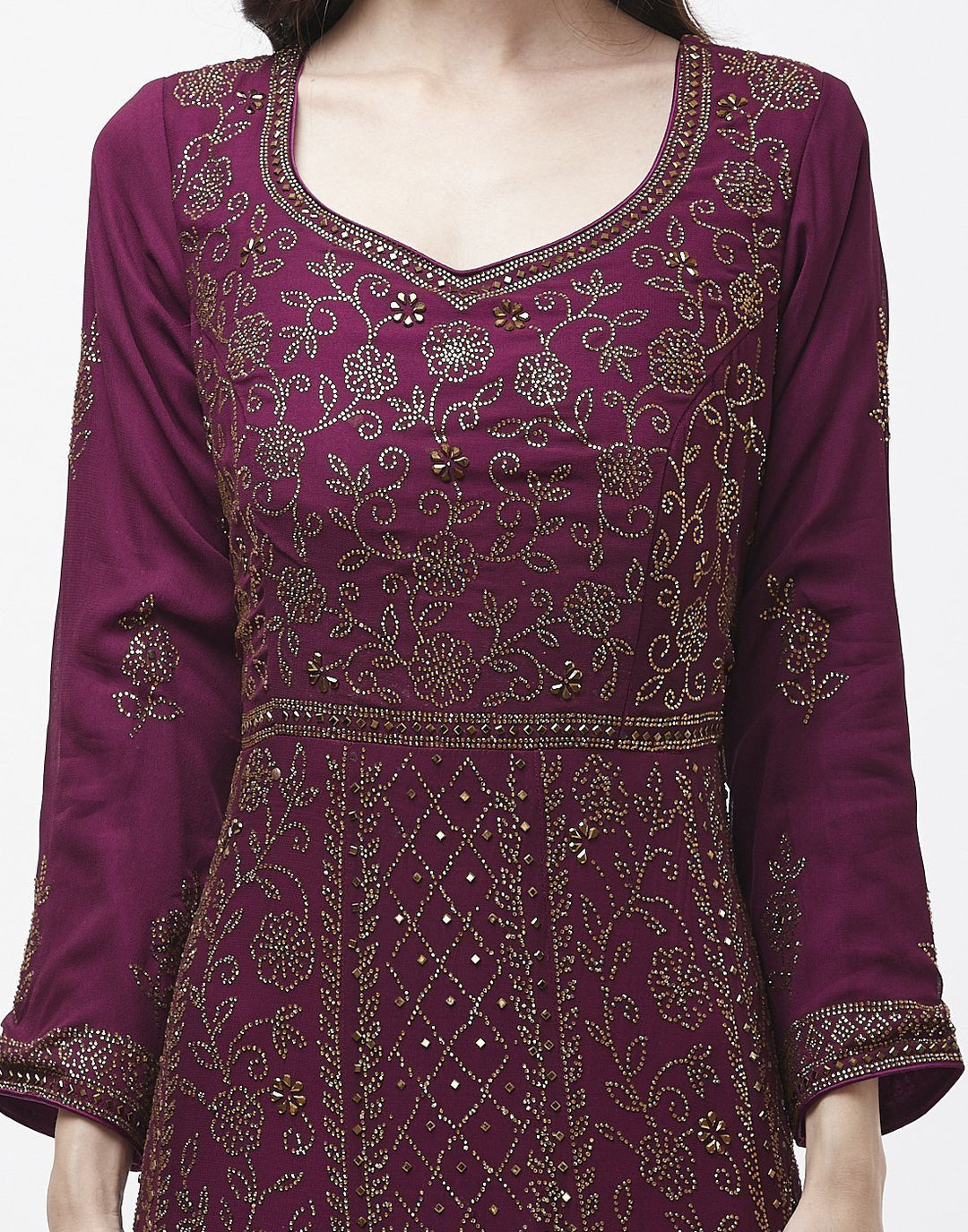 MBZ Meena Bazaar-Navy Blue Art Georgette Salwar Kameez