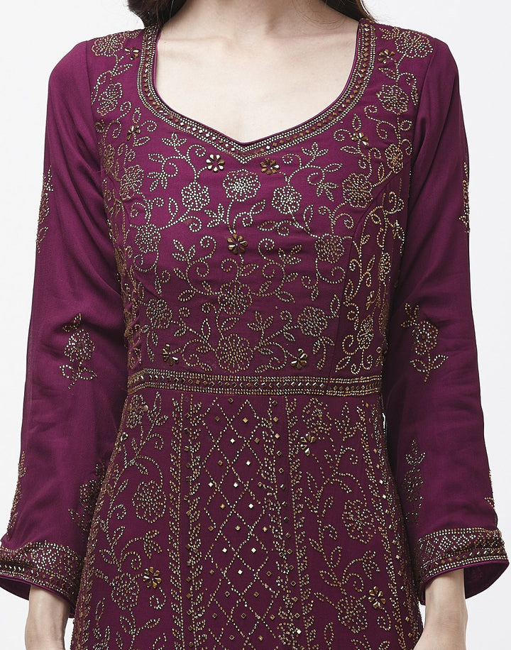 MBZ Meena Bazaar-Navy Blue Art Georgette Salwar Kameez