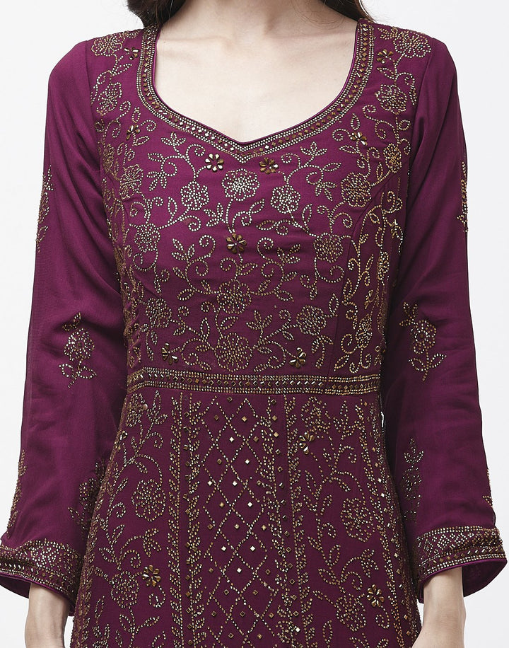 MBZ Meena Bazaar-Navy Blue Art Georgette Salwar Kameez
