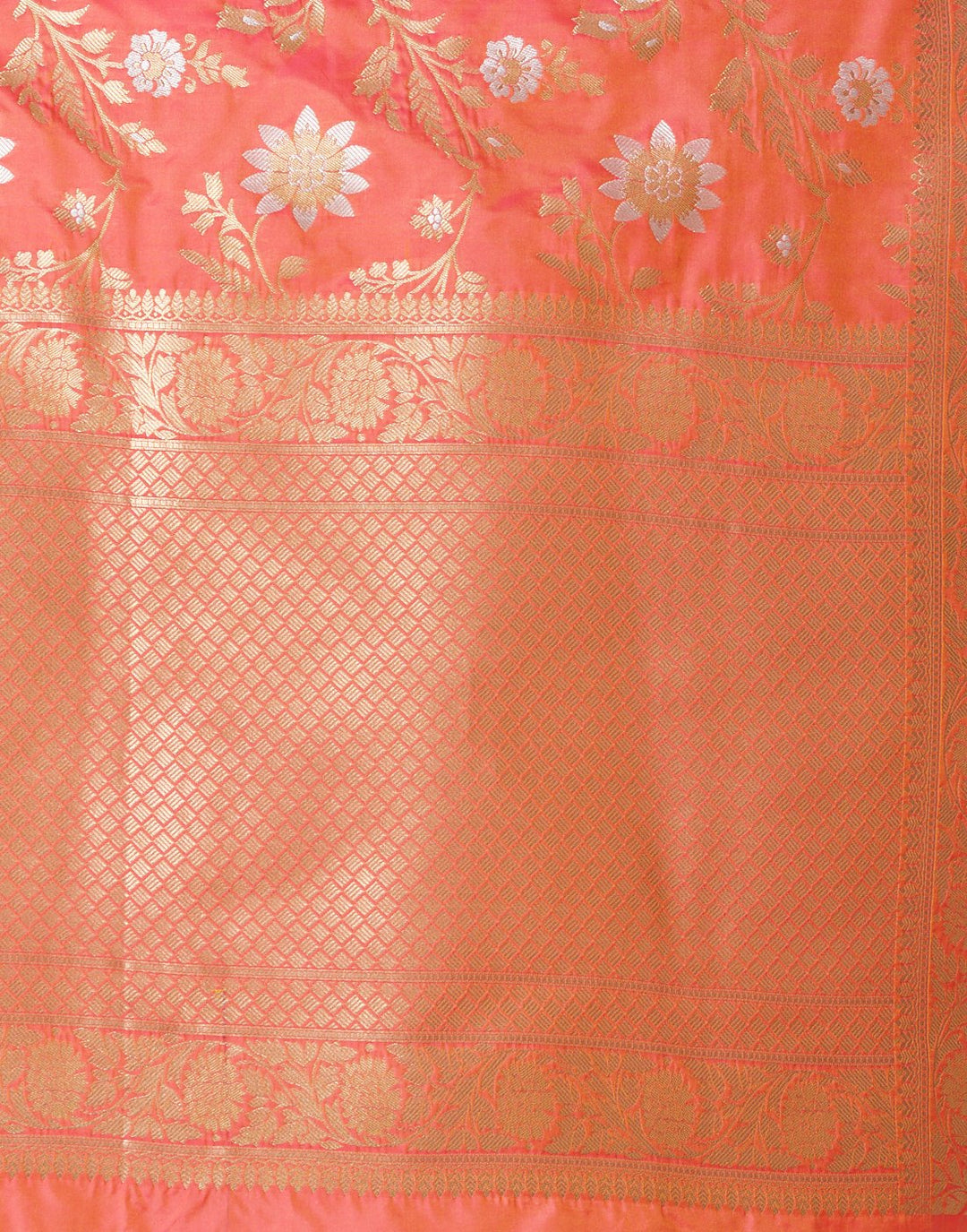 Orange Rani Banarasi Saree