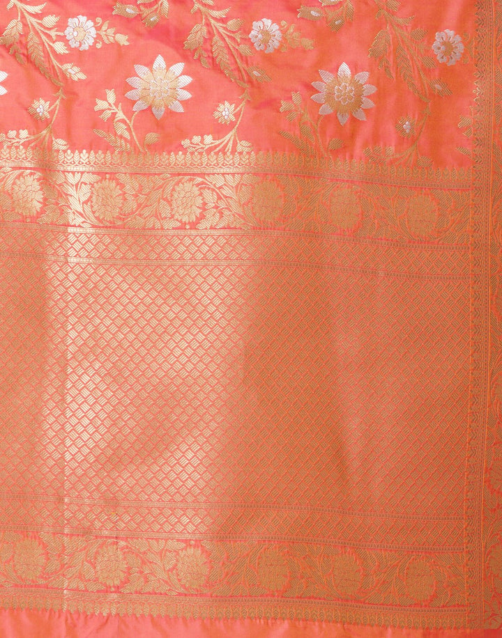 Orange Rani Banarasi Saree
