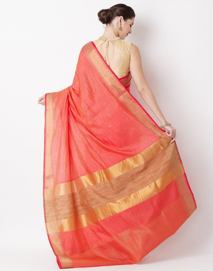 Red Art Handloom Saree