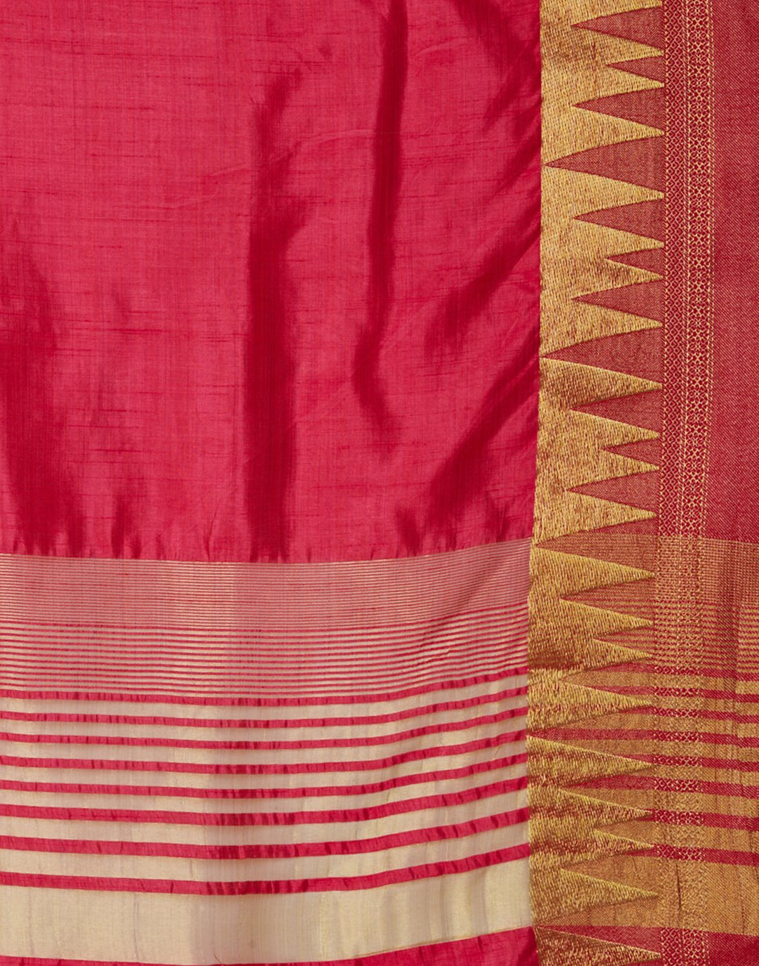 Hot Pink Art Handloom Saree