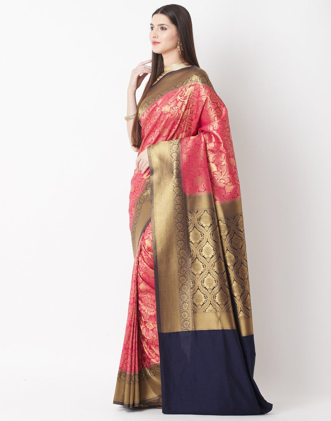 Rani-Navy Art Handloom Saree