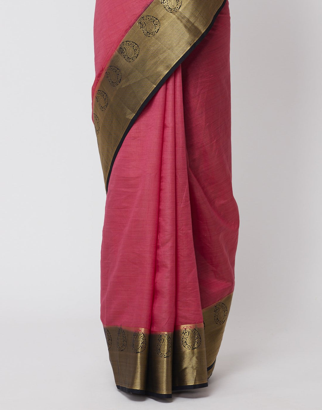 MBZ Meena Bazaar-Hot Pink Art Handloom Woven Saree