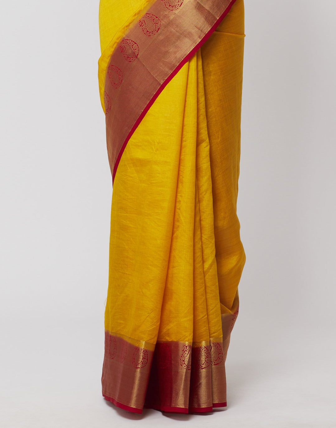 MBZ Meena Bazaar-Hot Pink Art Handloom Woven Saree