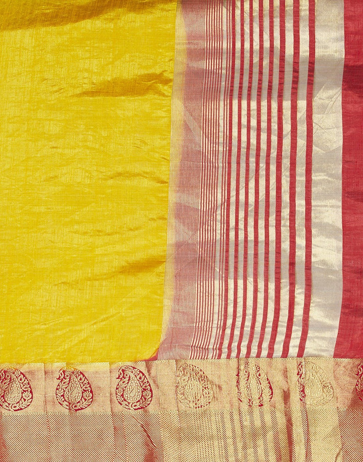 MBZ Meena Bazaar-Hot Pink Art Handloom Woven Saree