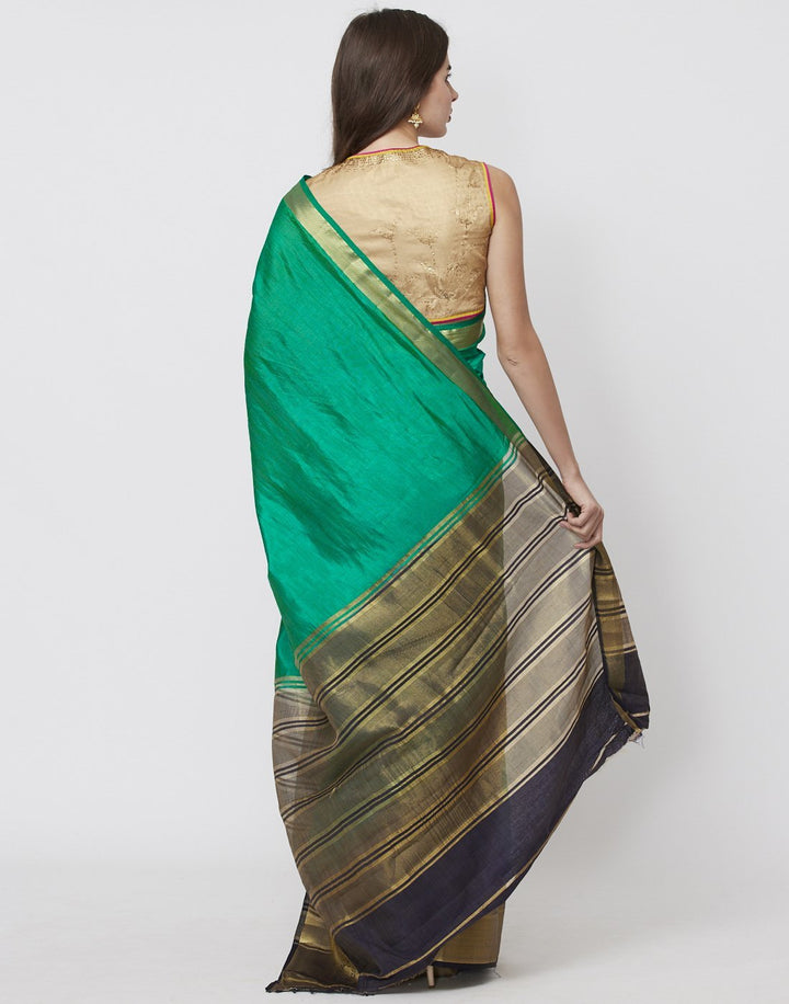 MBZ Meena Bazaar-Hot Pink Art Handloom Woven Saree