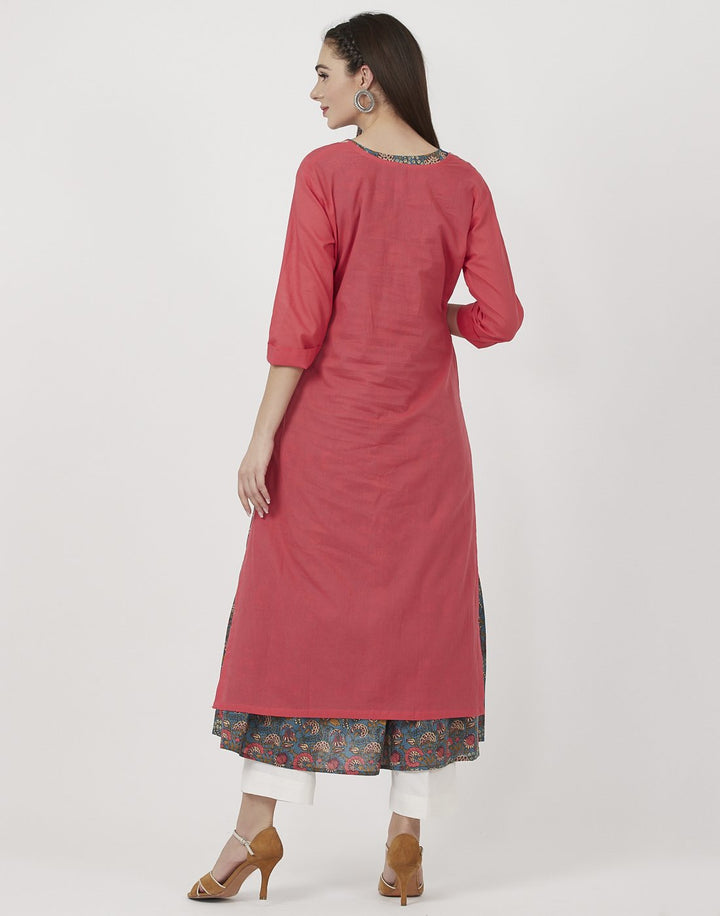 Coral Cotton Kurti