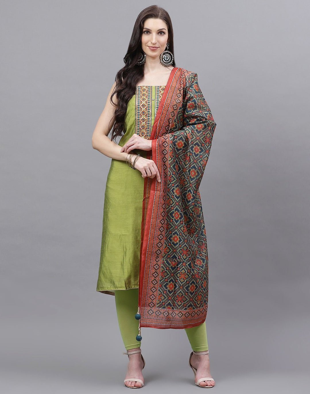 Chanderi Embroidered Suit piece