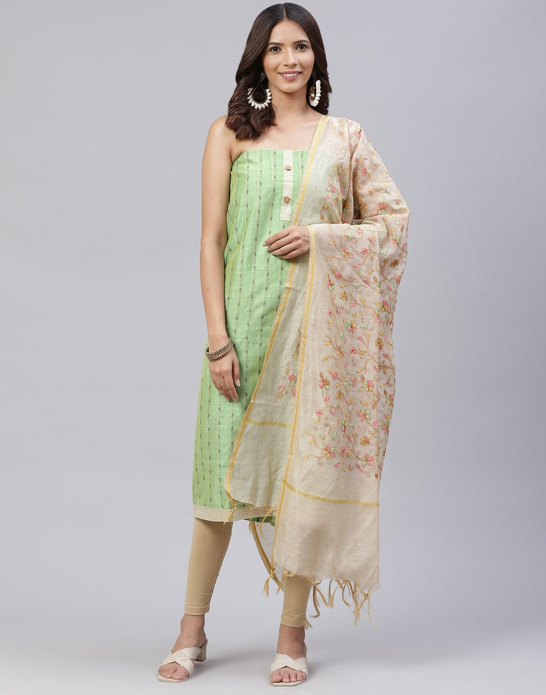 Embroidered Chanderi Suit Piece