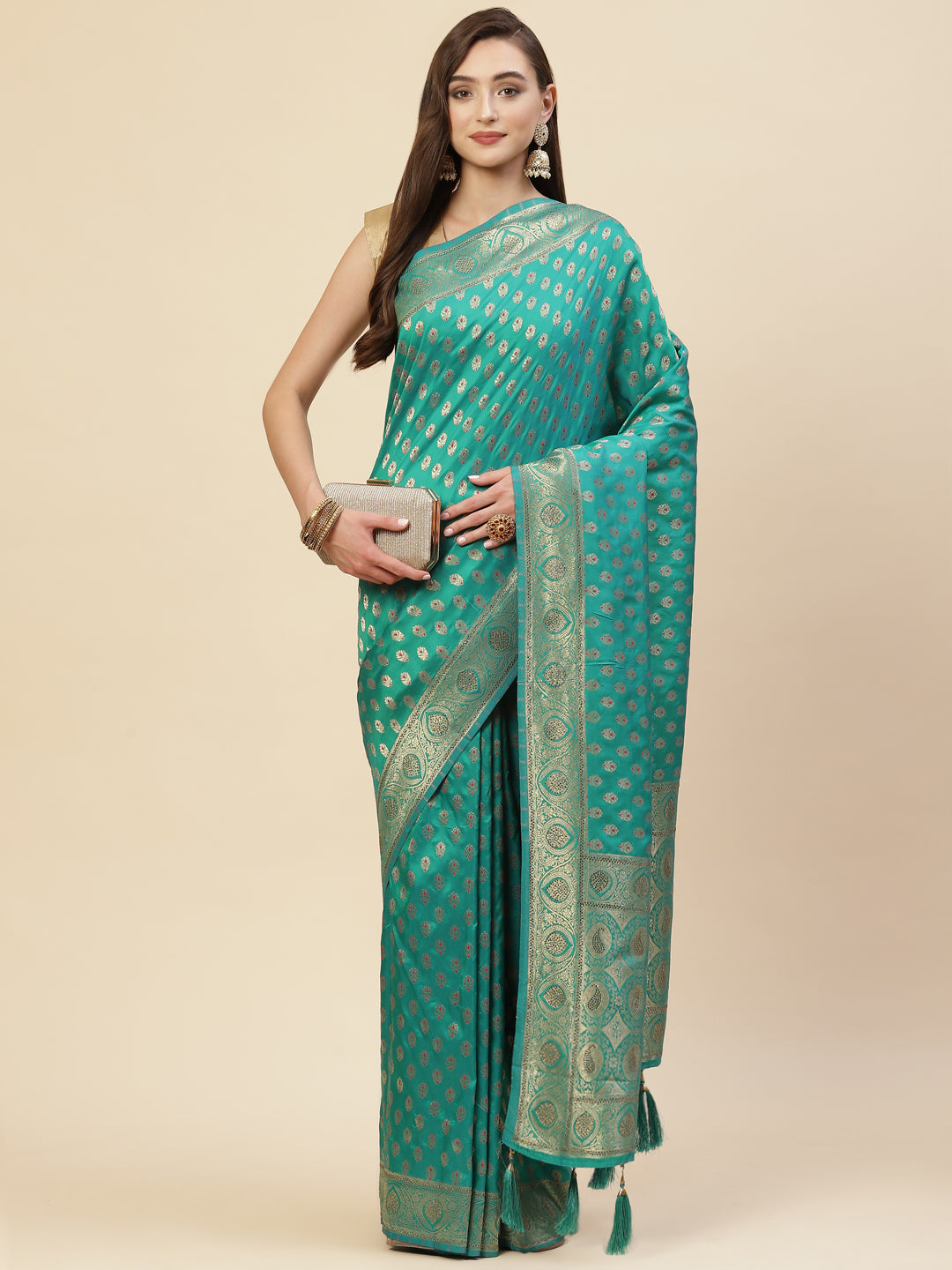 Stone Jaal Embroidered Banarasi Saree