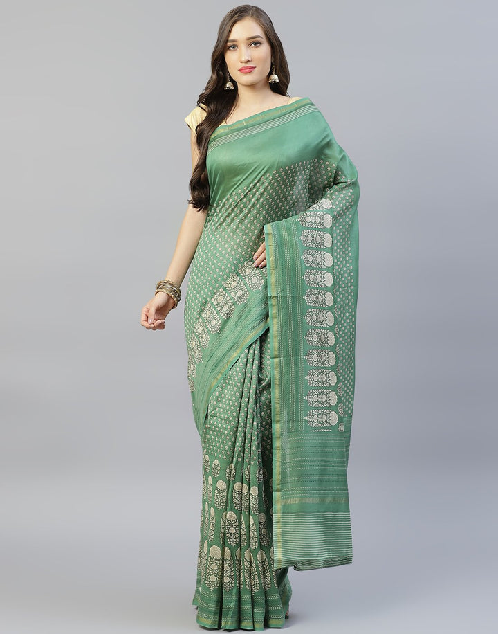 Kantha Border Printed Cotton Saree