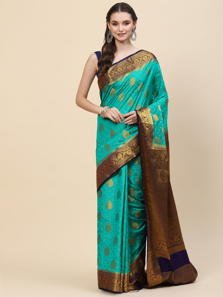 Zari Border Booti Handloom Woven Saree