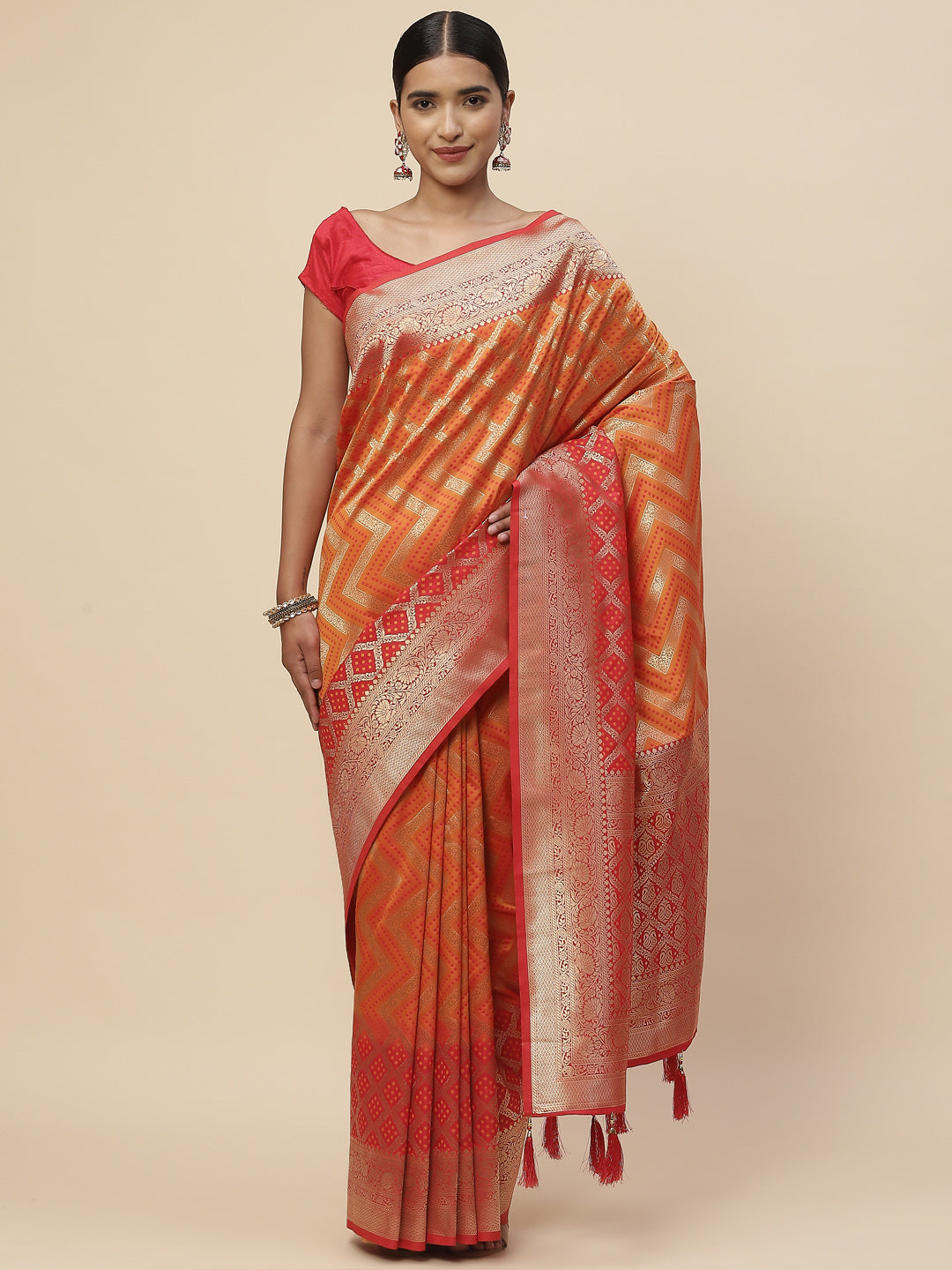 Zari Jaal Handloom Woven Saree