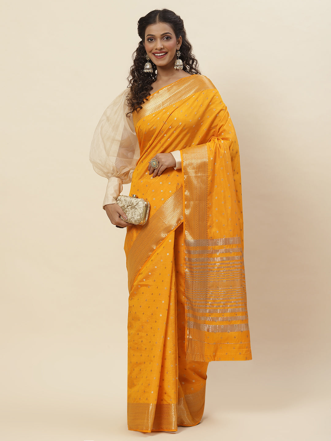 Zari Border Woven Handloom Saree