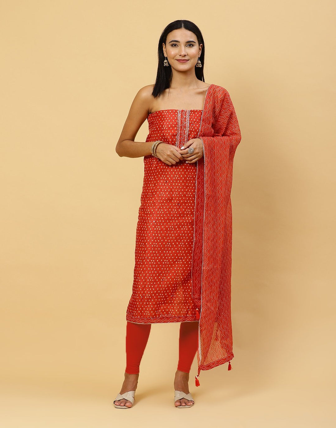 Printed Chanderi Suit Piece