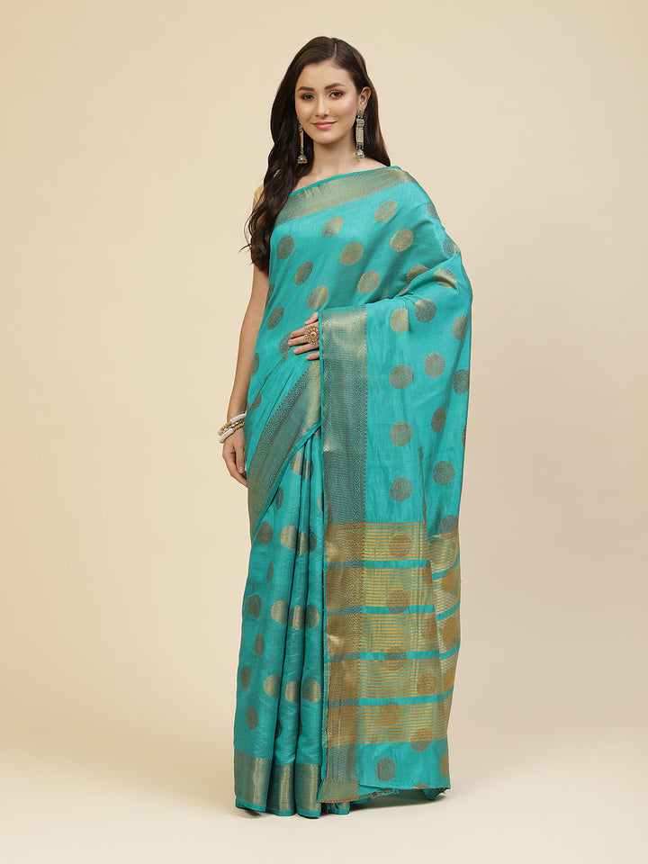 Zari Border Booti Handloom Woven Saree