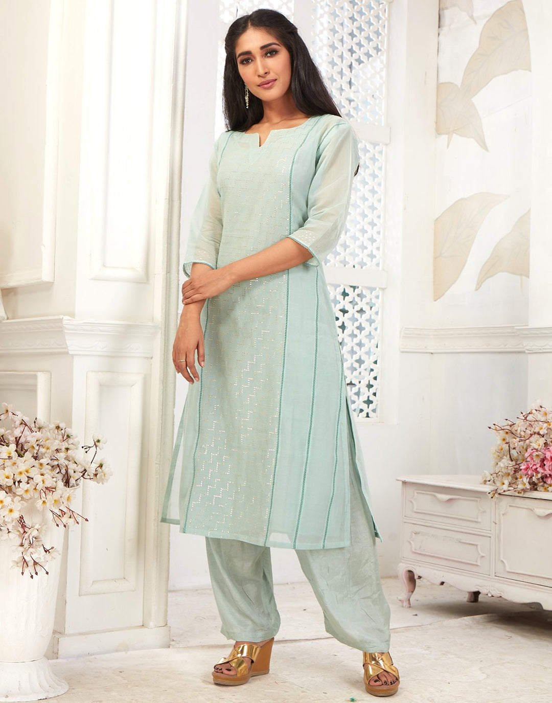 Cotton Chanderi Kurti