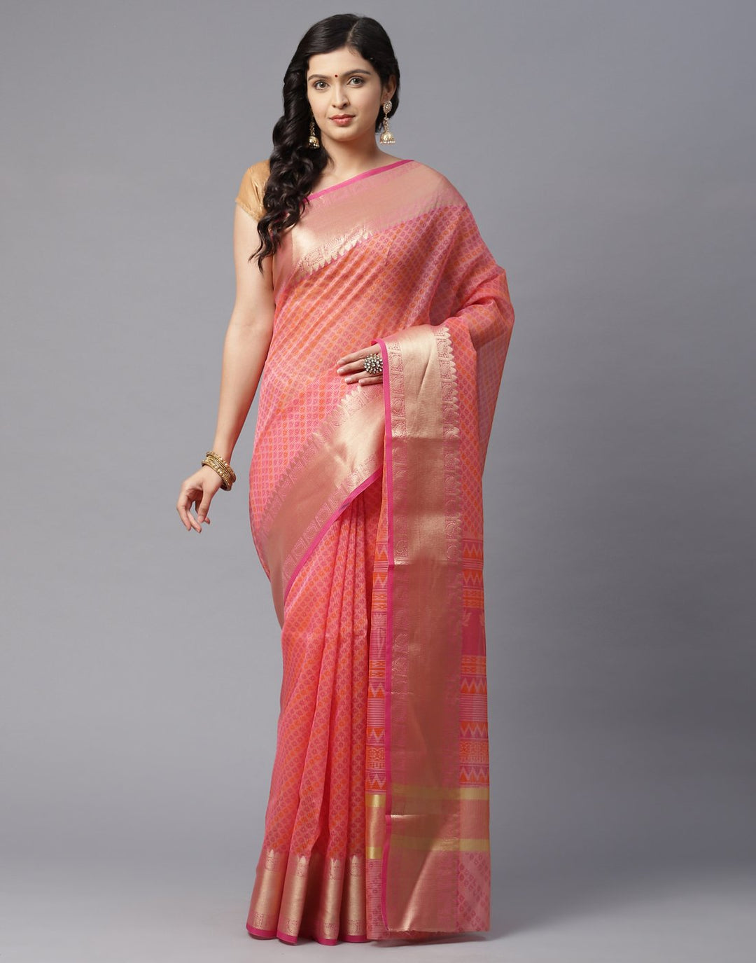 Printed Cotton Supernet Saree