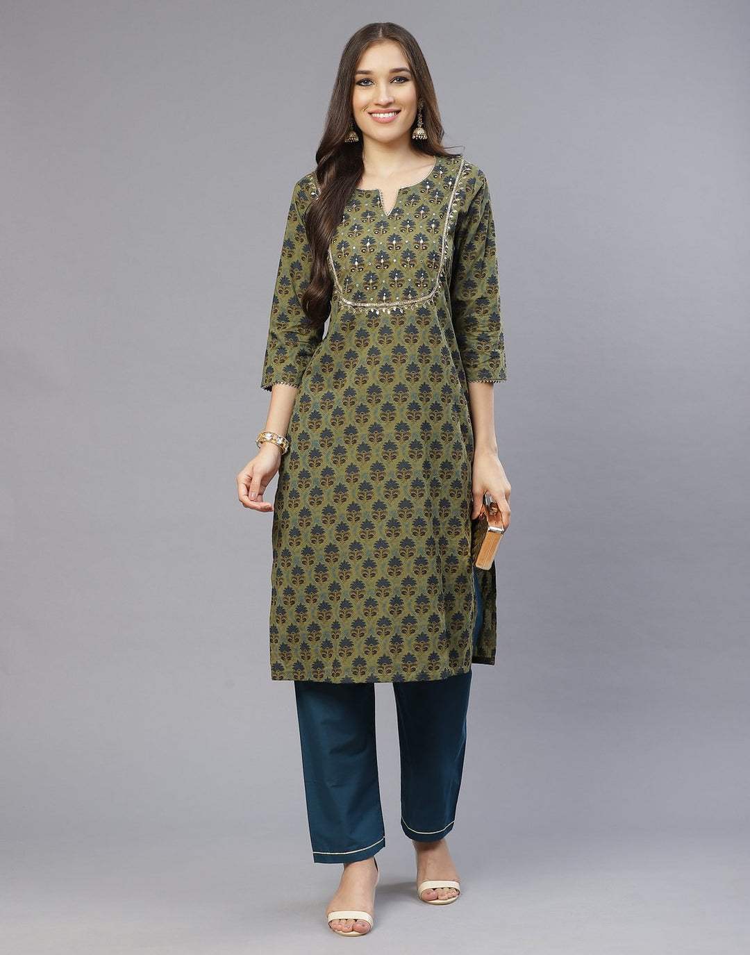 Cotton Printed Kurti with Pant