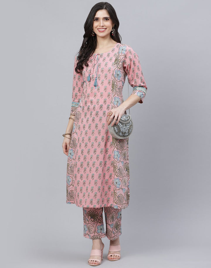 Printed Cotton Kurti Pant Set